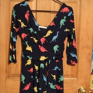 ModCloth dinosaur 3/4 sleeve dress.